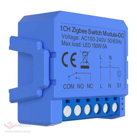 1-kanałowy moduł przełącznika ZigBee ze stykiem beznapięciowym Avatto ZWSM16-DC32V-1