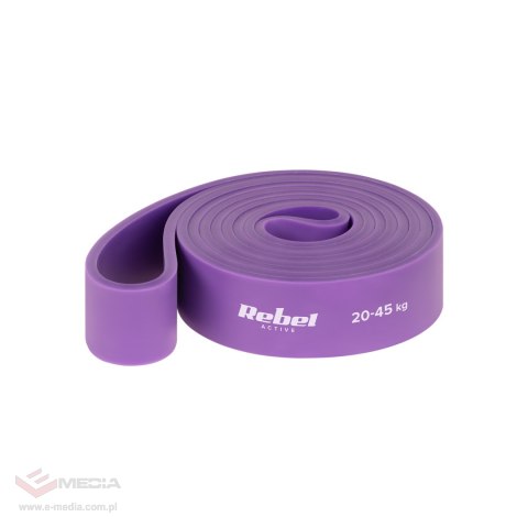 Guma do ćwiczeń TPE - Power Band PT-4, fioletowa 20-45 kg REBEL ACTIVE