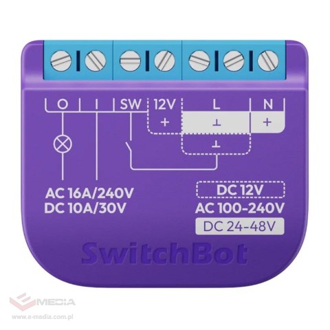 Inteligentny przełącznik SwitchBot Relay Switch 1 ze stykiem beznapięciowym
