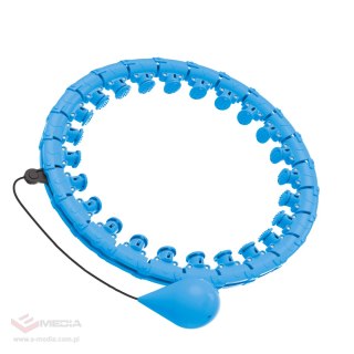Smart Hula Hop odchudzające koło z wypustkami i obciążeniem 50cm, niebieskie, REBEL ACTIVE