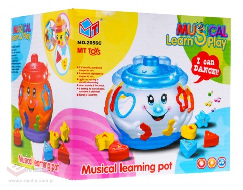 Tańczący garnuszek z pokrywką 2w1 dla dzieci 18m+ Sorter kształtów + Interaktywne funkcje