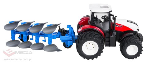 Traktor Czerwony R/C Z Pługiem 1:24
