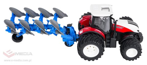 Traktor Czerwony R/C Z Pługiem 1:24