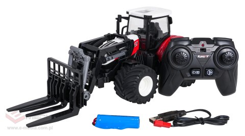 Traktor Czerwony R/C Z Turem
