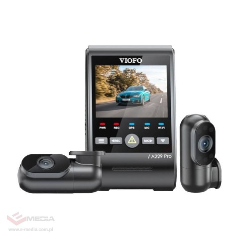 Wideorejestrator VIOFO A229 PRO 3CH 4K + 2K + 1080P WiFi, GPS