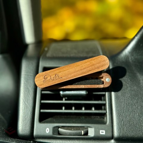 Zapach do samochodu DUFT Tobacco&Vanilia - drewniany dyfuzor na kratkę +2 wkłady