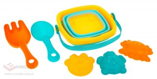 Zestaw Akcesoriów do Piasku dla dzieci 12m+ Wiaderko + Foremki + Łopatki