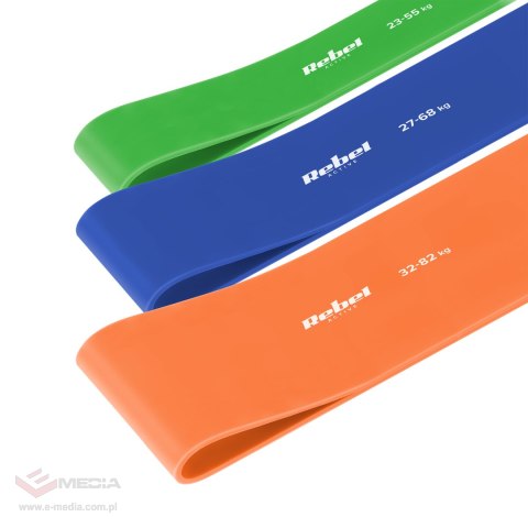 Zestaw gum do ćwiczeń TPE - Power Band PT-S7, 4-82 kg, 7 gum TPE, REBEL ACTIVE
