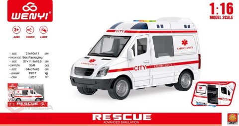 Interaktywna Karetka dla dzieci 3+ Model 1:16 + Dźwięki Światła + Ruchome elementy + Gumowe opony