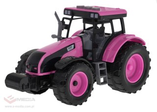 Interaktywny Różowy Traktor dla dzieci 3+ Otwierana maska + Dźwięki + Światła LED