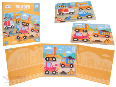 Magnetyczne Puzzle Plac Budowy + Książeczka
