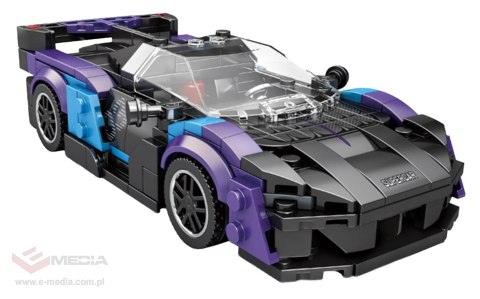 Zestaw Klocków Auto Sportowe Czarno Niebieskie 390el.
