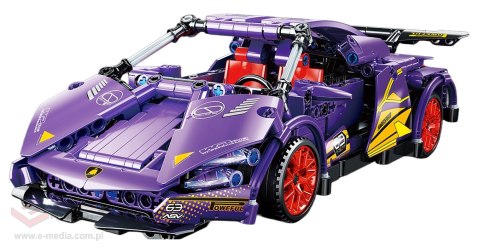 Zestaw Klocków Auto Sportowe Fioletowe 470el.