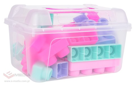 Zestaw Miękkich Klocków 32el. Różowe + Walizka