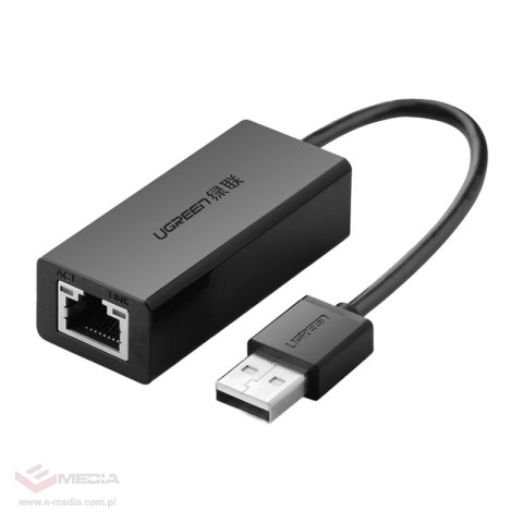 Adapter UGREEN CR110 USB-C-RJ45 100Mb/s (czarny)