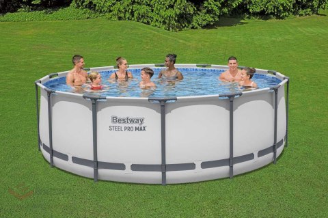 Basen stelażowy Steel Pro MAX 427x122 Szary 14FT BESTWAY 5w1 + Akcesoria