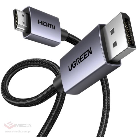 Kabel DisplayPort do HDMI Ugreen DP123 4K 30Hz, 1,5m