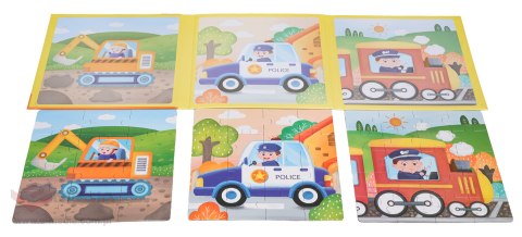 Magnetyczne Puzzle Pojazdy + Książeczka
