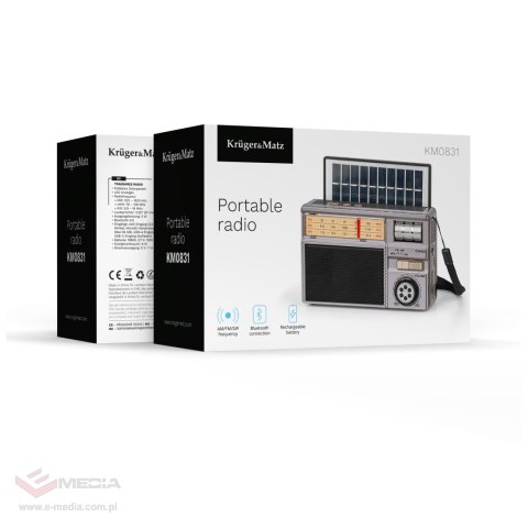 Radio przenośne analogowe solarne Kruger&Matz model KM0831