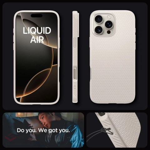 Etui Spigen Liquid Air na iPhone 16 Pro Max - tytanowy