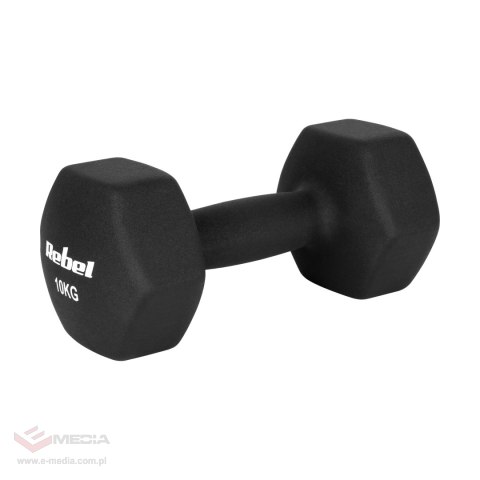 Hantelki żeliwne neoprenowe HEX 2x10kg, REBEL ACTIVE