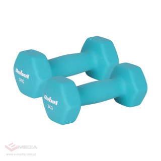 Hantelki żeliwne neoprenowe HEX 2x3kg, REBEL ACTIVE