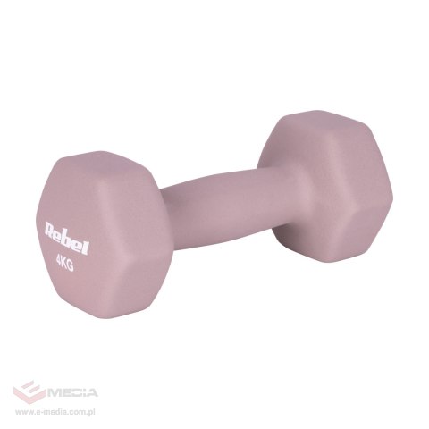 Hantelki żeliwne neoprenowe HEX 2x4kg, REBEL ACTIVE