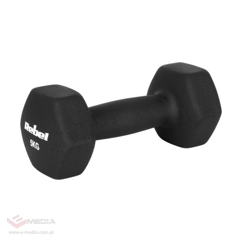 Hantelki żeliwne neoprenowe HEX 2x5kg, REBEL ACTIVE