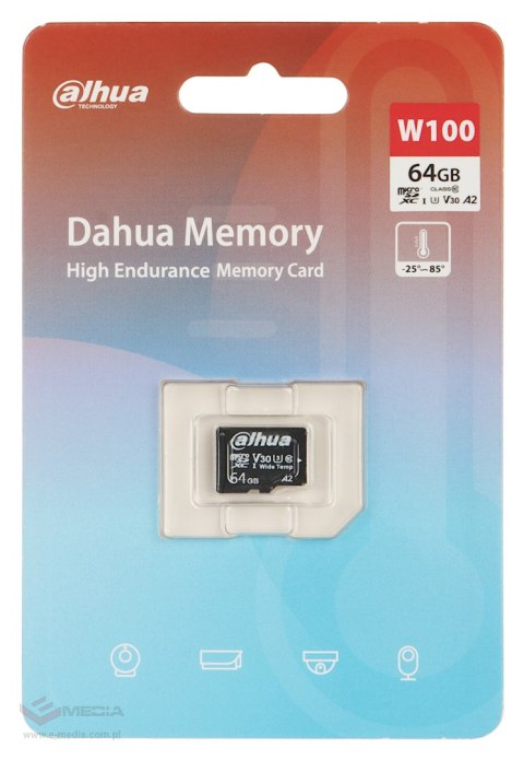 KARTA PAMIĘCI TF-W100-64GB microSD UHS-I, SDXC 64 GB DAHUA