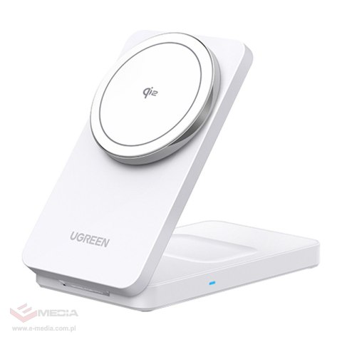 Ładowarka indukcyjna UGREEN W706 15W 2w1 (biała)
