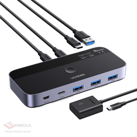 Switch / przełącznik Ugreen CM691, USB-C, 2 in 4 out (szary)