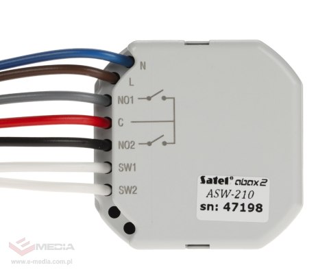 BEZPRZEWODOWY DWUKANAŁOWY STEROWNIK 230V AC ASW-210 ABAX/ABAX2 SATEL