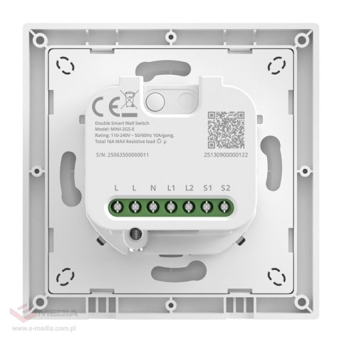 Dwukanałowy Przełącznik ścienny SONOFF MINI-2GS-E Matter