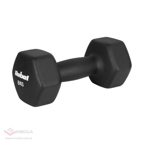 Hantelki żeliwne neoprenowe HEX 2x8kg, REBEL ACTIVE
