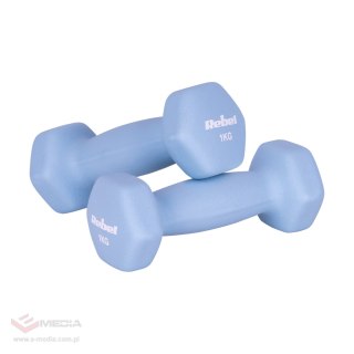 Hantelki żeliwne neoprenowe HEX zestaw 12kg (2x1kg+2x2kg+2x3kg), REBEL ACTIVE