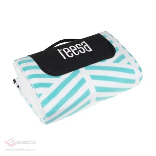 Koc mata piknikowa z izolacją i długim paskiem 200x300 cm TEESA - niebieski kłos