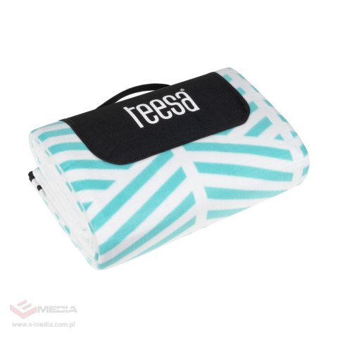 Koc mata piknikowa z izolacją i długim paskiem 200x300 cm TEESA - niebieski kłos