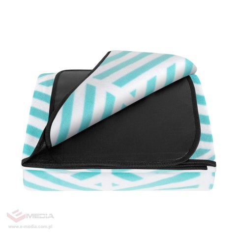 Koc mata piknikowa z izolacją i długim paskiem 200x300 cm TEESA - niebieski kłos