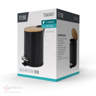 Kosz na śmieci łazienkowy 3l (czarny)