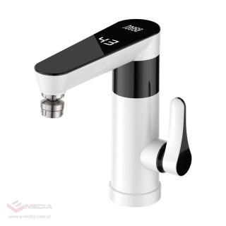 Przepływowy podgrzewacz wody - bateria stojąca biała