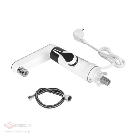 Przepływowy podgrzewacz wody - bateria stojąca biała