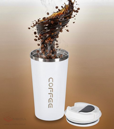 Kubek podróżny LED z ustnikiem 500ml biały