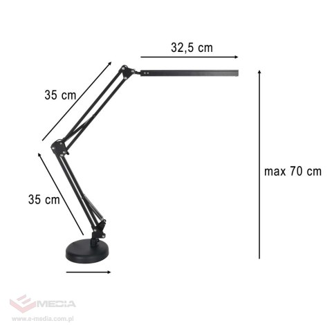 Lampka na biurko biurkowa LED USB obrotowy wysięgnik 2 sposoby mocowania