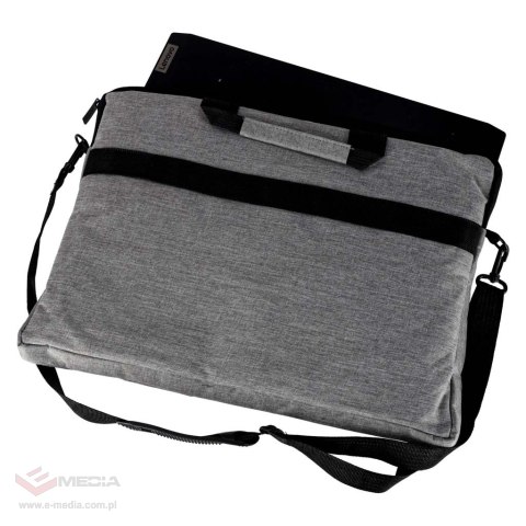 Torba na laptopa 15,6 cali na ramię z paskiem teczka biznesowa damska męska szara