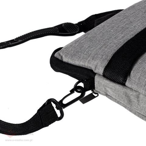 Torba na laptopa 15,6 cali na ramię z paskiem teczka biznesowa damska męska szara
