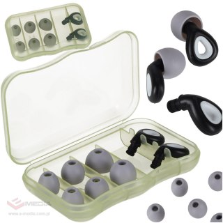 Zatyczki do uszu stopery silikonowe wyciszające redukcja szumów zestaw 3 rozmiary