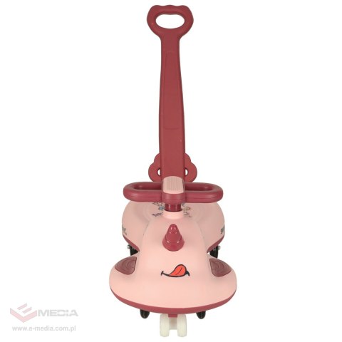 Jeździk grawitacyjny LED Swing FIX S1 skuter z rączką różowy max 65kg