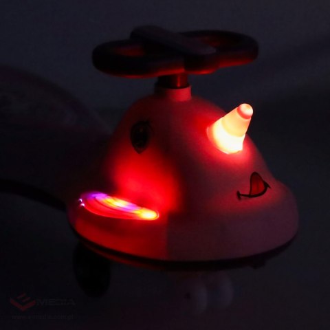Jeździk grawitacyjny LED Swing FIX S1 skuter z rączką różowy max 65kg