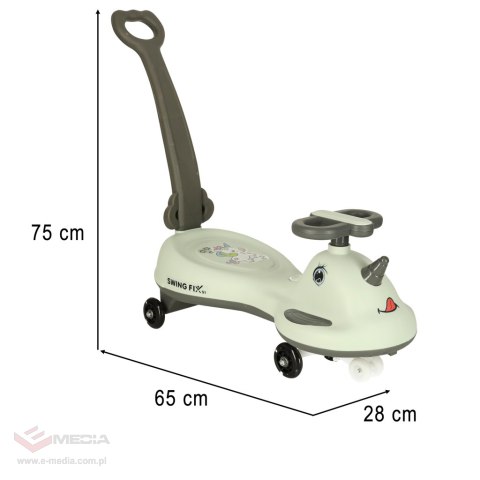 Jeździk grawitacyjny LED Swing FIX S1 skuter z rączką szary max 65kg