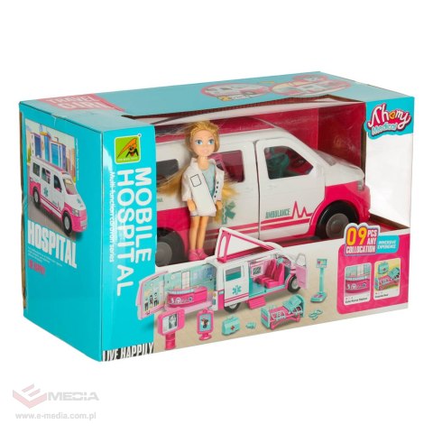 Karetka pogotowia ambulans mobilny szpital lalka akcesoria
